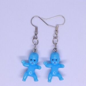 Handmade blue baby earrings